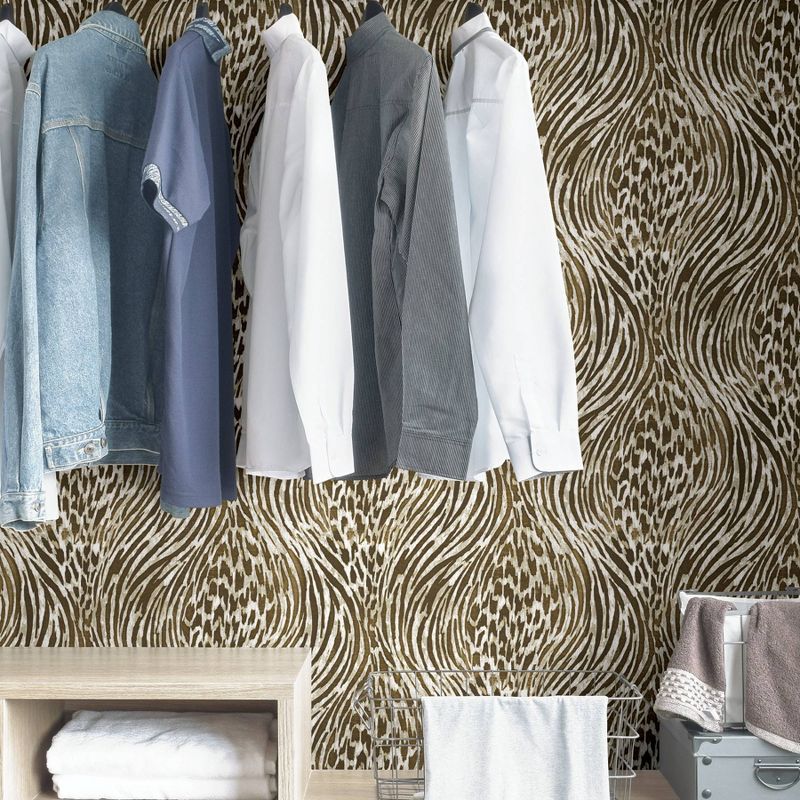 NuWallpaper Fierce Peel & Stick Wallpaper Brown/Gold