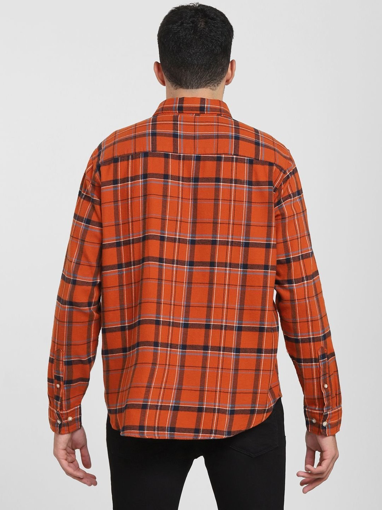 SELECTED HOMME Bombay Brown Cotton Regular Fit Checks Shirt