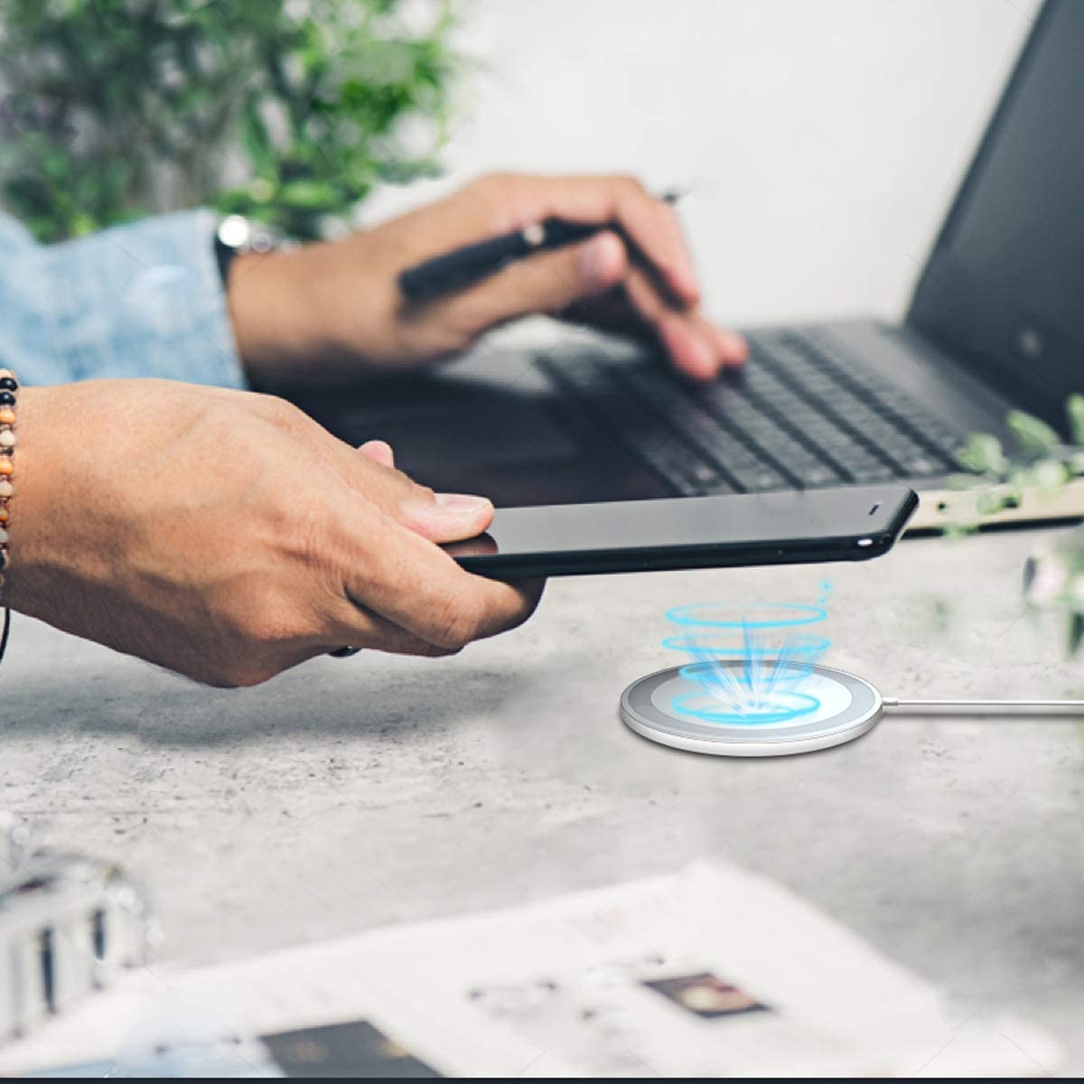 AICase Wireless Charger for iPhone and Galaxy Compatible with MagSafe Magnetic Charger