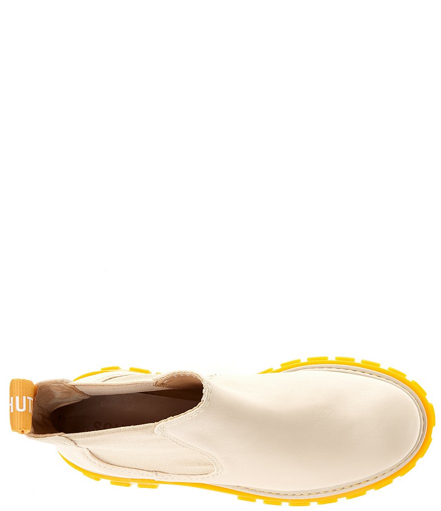 Schutz Ann Leather Lugged Chelsea Booties