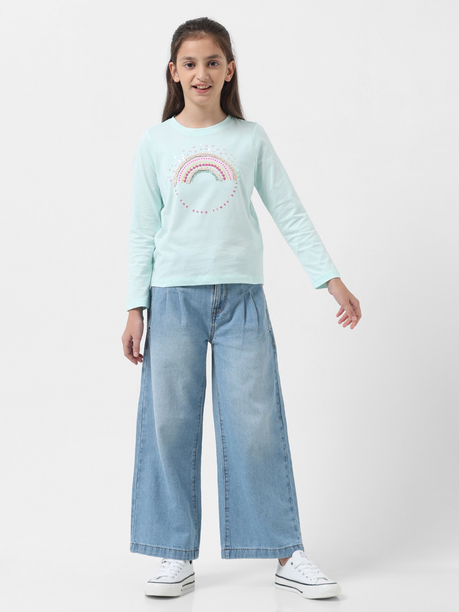 VERO MODA GIRL Blue Embellished Top