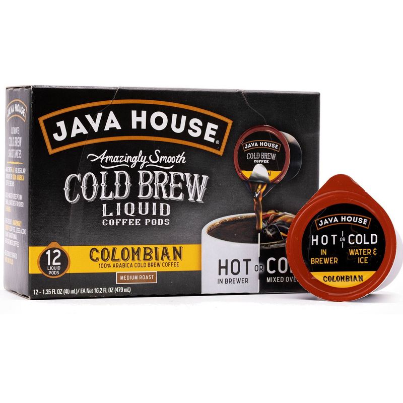 Java House Cold Brew Colombian Black Medium Roast Single Serve - 12ct
