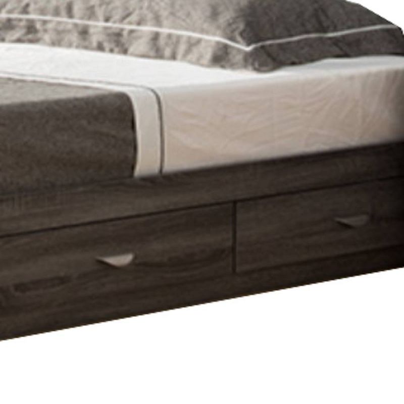 Twin Contemporary Style Finish Chest Bed with 3 Drawers On Metal Glides Gray - Benzara