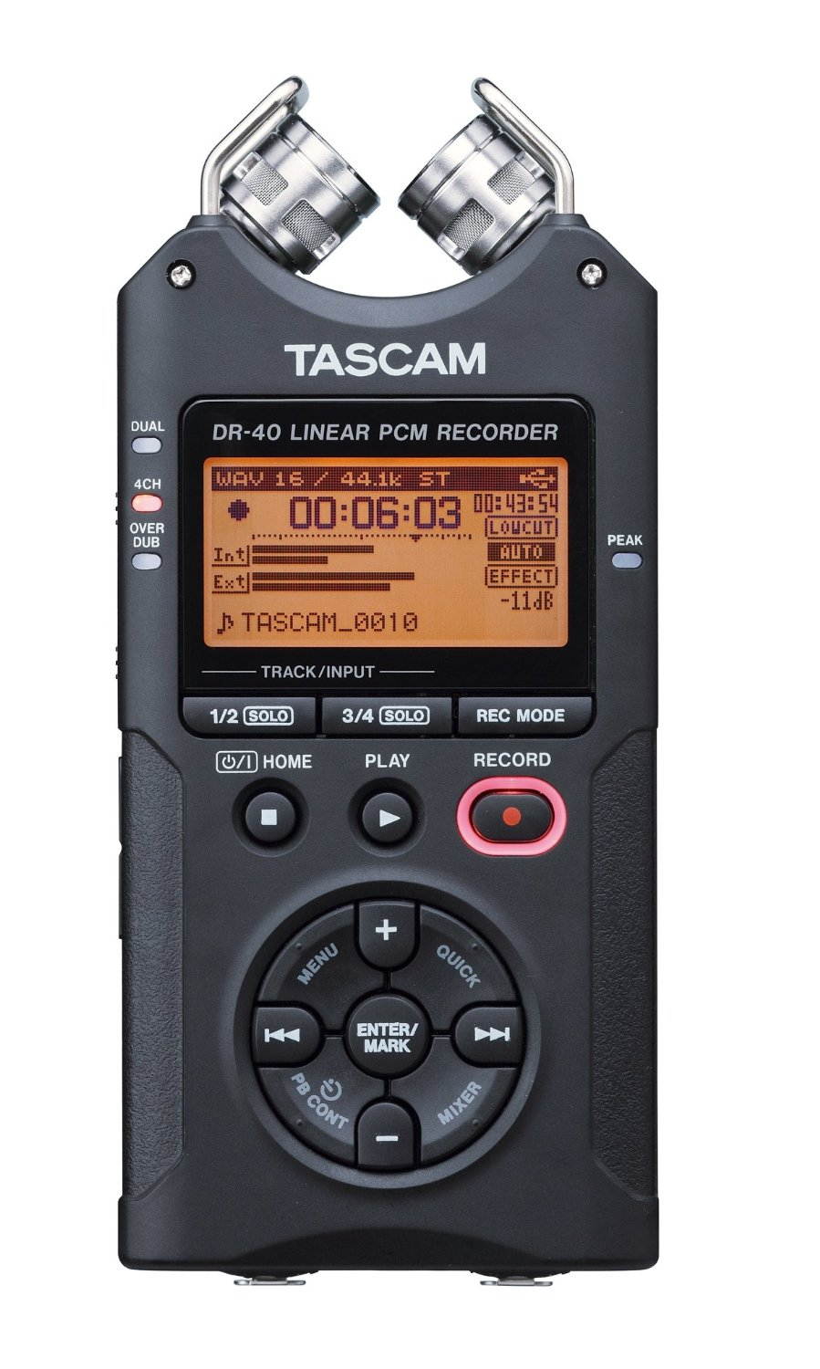 TASCAM DR-40 4-Track Portable Digital Recorder. W/ 3 Battery + USB Cable + Magnus PopPod Tripod.