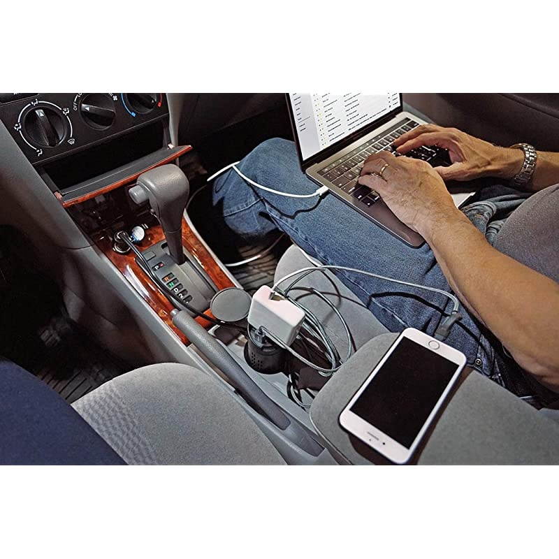 XI15 150 Watt DC to AC Cup Power Inverter with 1 120V AC Outlet 1 USB Port Power Plugs into 12V Port