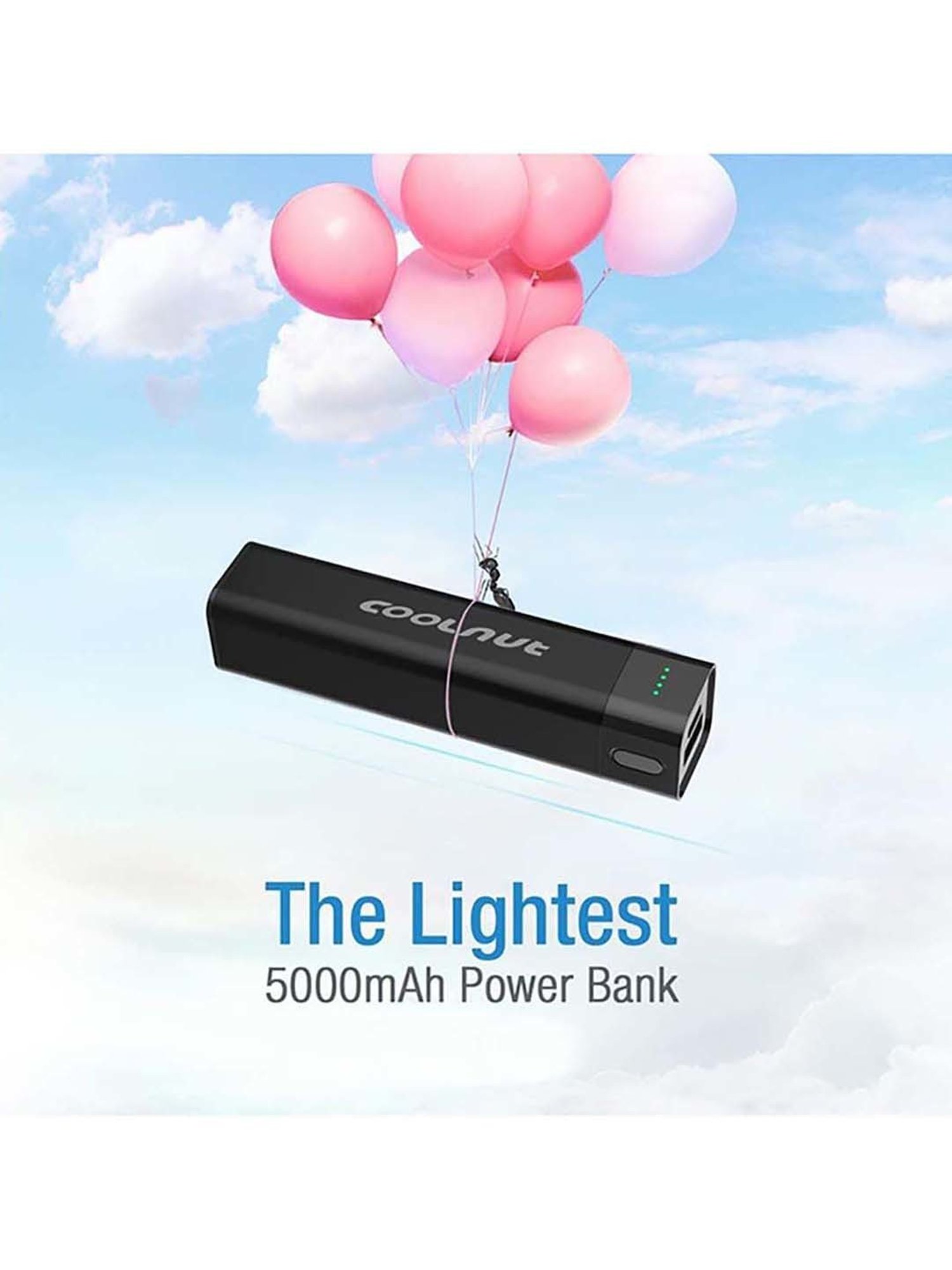 Coolnut UC- C5A 5000mAh Mini Power Bank with 18 Watt ouput (Black)