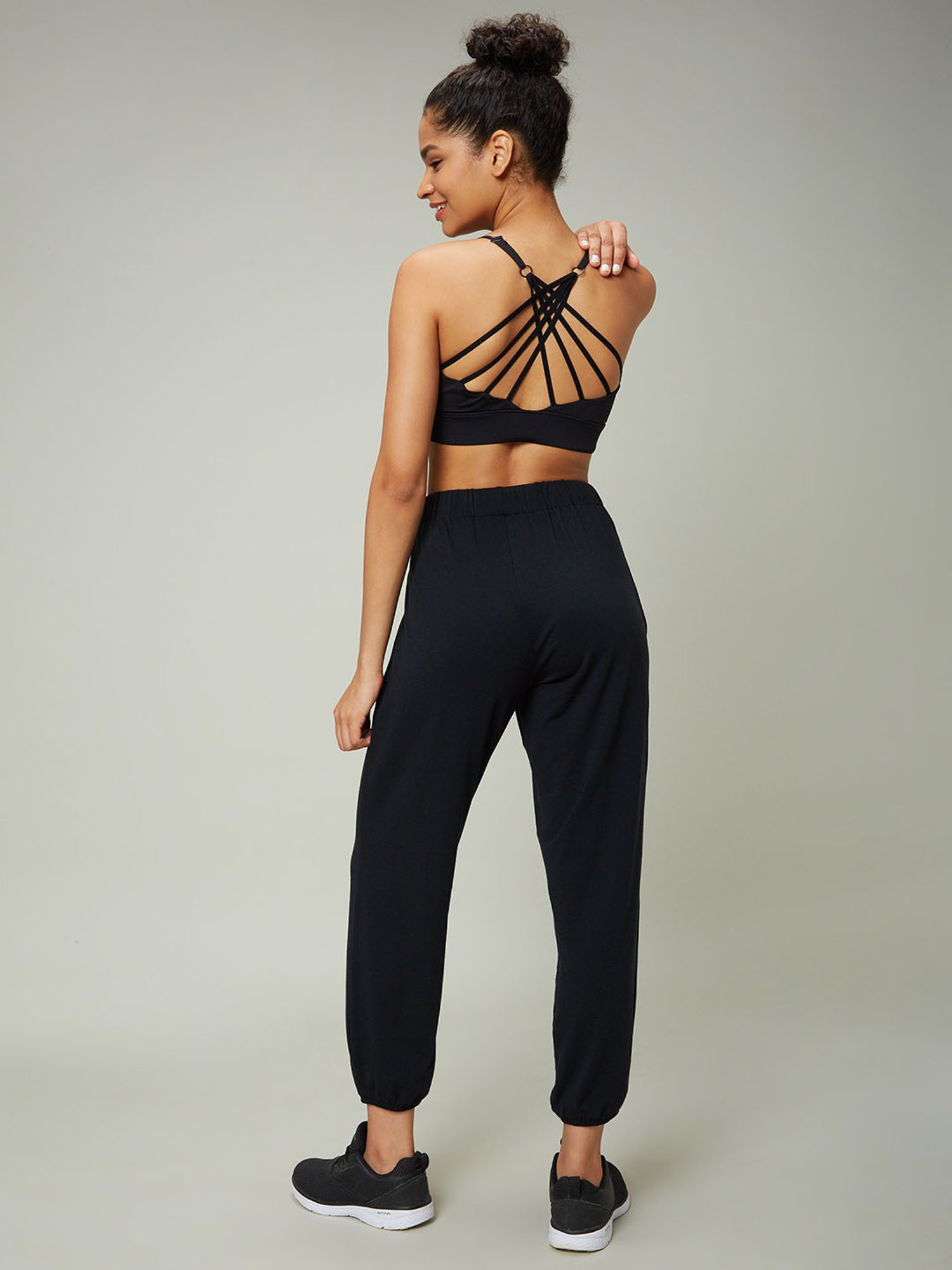 SILVERTRAQ Black Logo Print Joggers