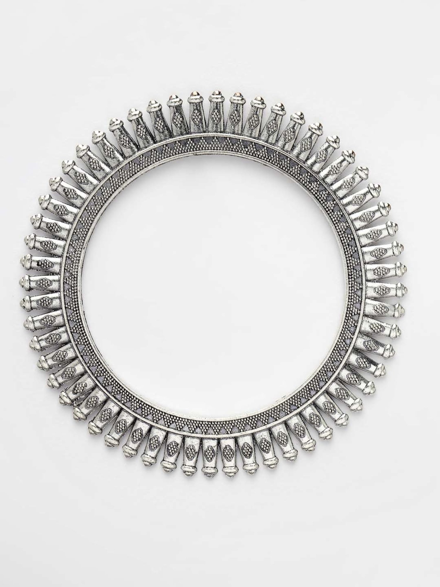 NVR Silver-Plated German Silver Oxidized Bangles for Women - Set of 4