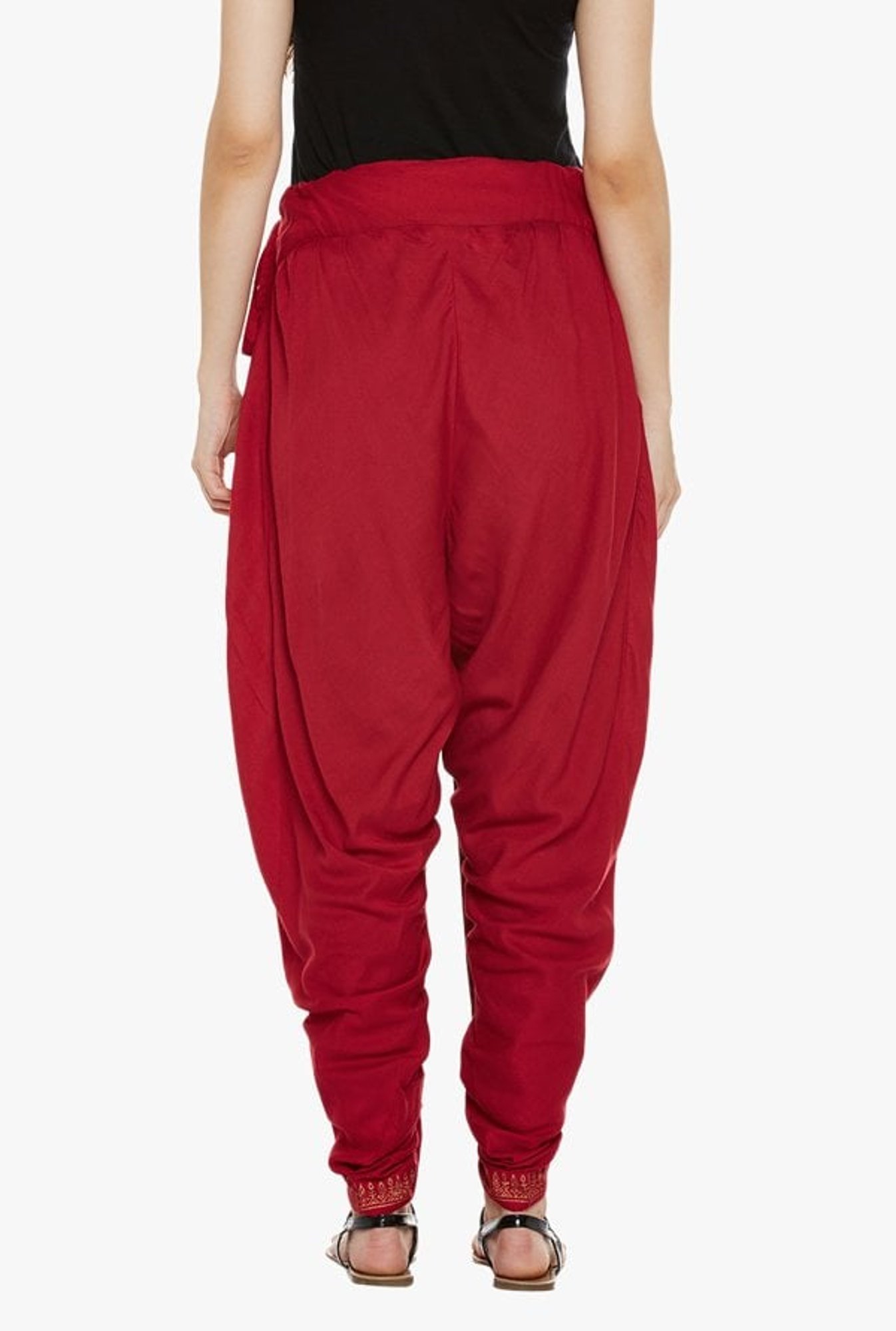 9rasa Maroon Printed Dhoti Pant