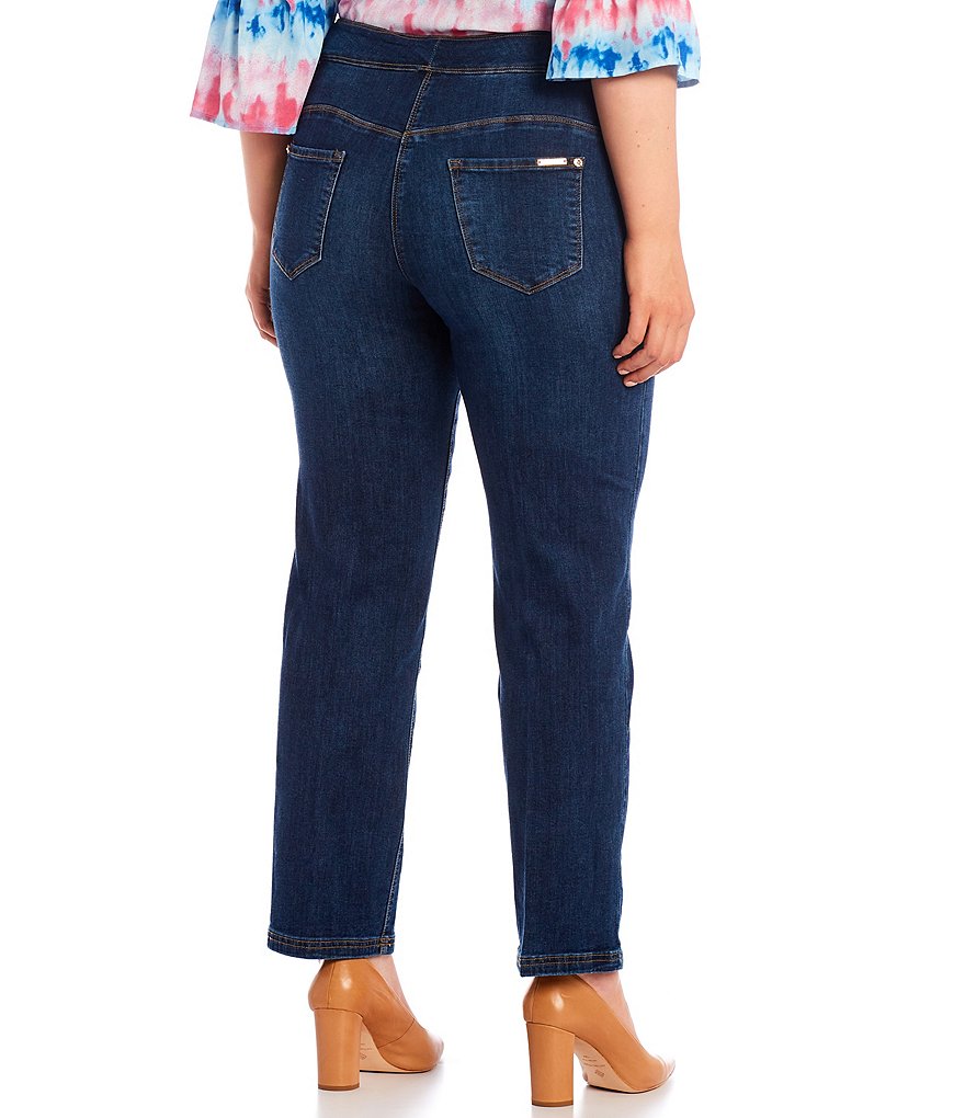 Intro Plus Size Solid Double Knit Tummy Control Leggings