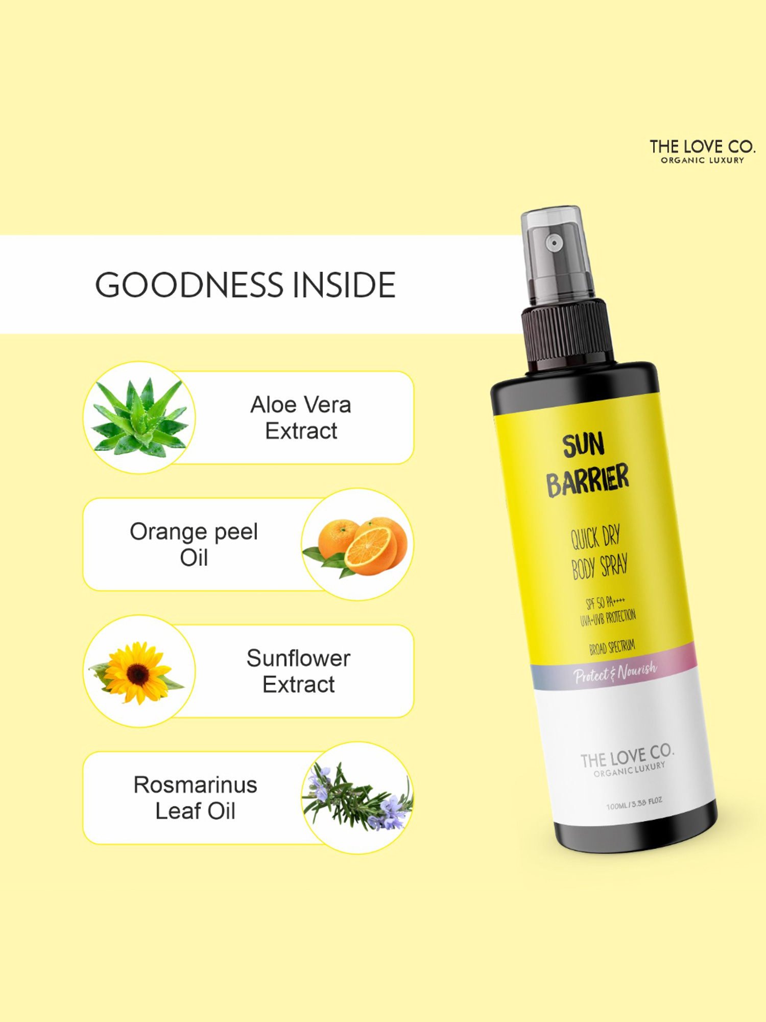 The Love Co. Sunscreen Spray SPF 40 PA++++ - 100 ml
