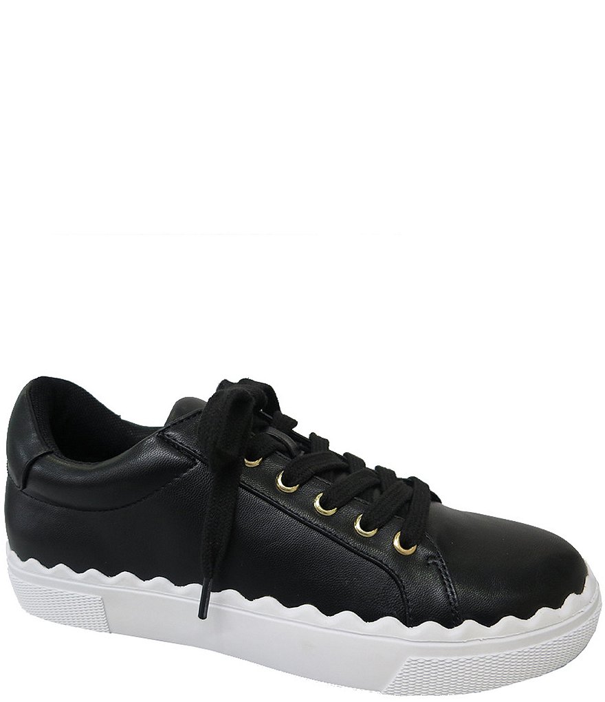 BCBGeneration Lanie Scalloped Lace-Up Sneakers