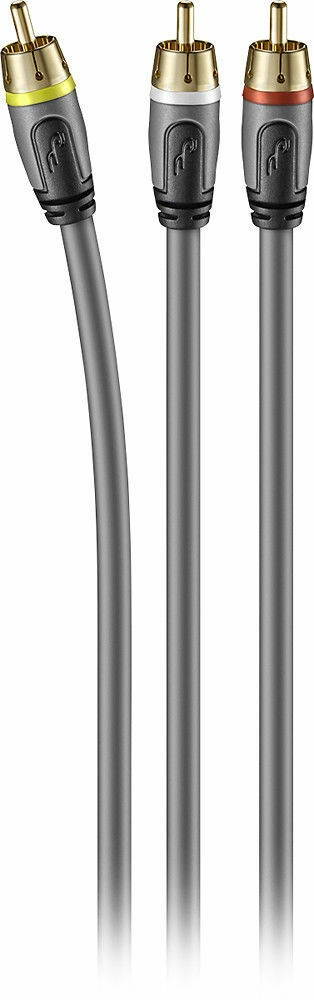 Rocketfish- 12' Composite A/V Cable - Gray NEW