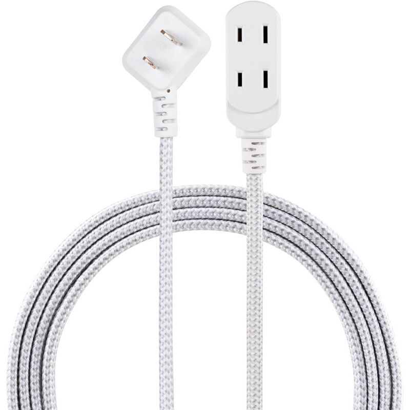 Philips 8' 3 Outlet Indoor Polarized Extension Cord Gray/White