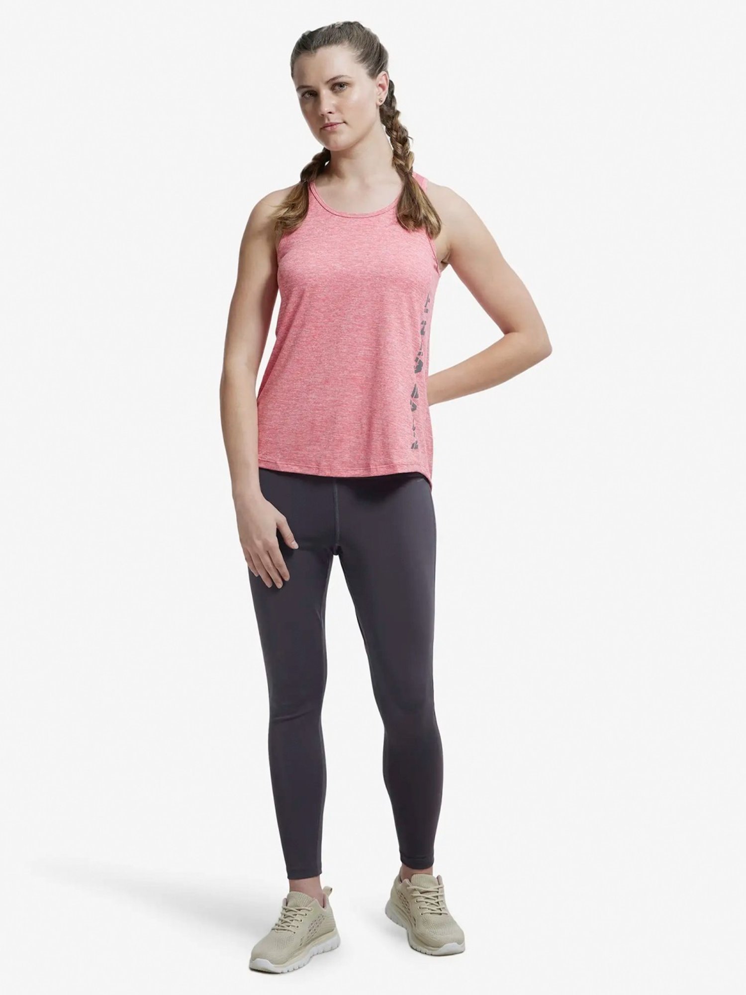 Jockey MW33 Women's Microfiber Fabric Printed Tank Top With Breathable Mesh and Stay Dry Treatment