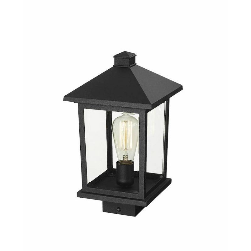 1 Light Outdoor Post Mount Sconce Black - Aurora Lighting