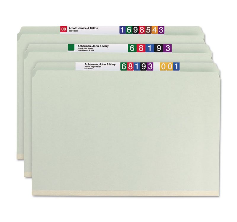 Smead Two Inch Expansion Fastener Folder Straight Tab Legal Gray Green 25/Box 19910