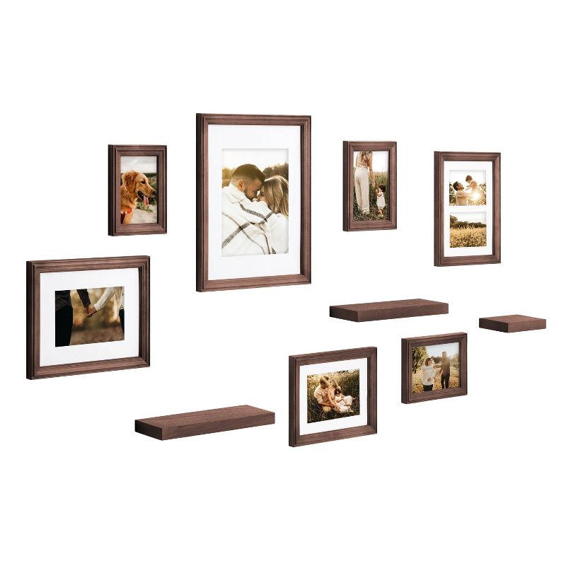 10pc Bordeaux Frame Box Set Dark Espresso Brown - Kate & Laurel All Things Decor