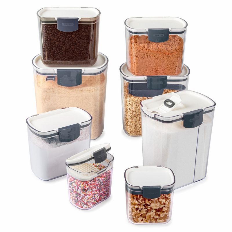 Progressive International 8 Piece Clear Dry Ingredient Storage Container Set