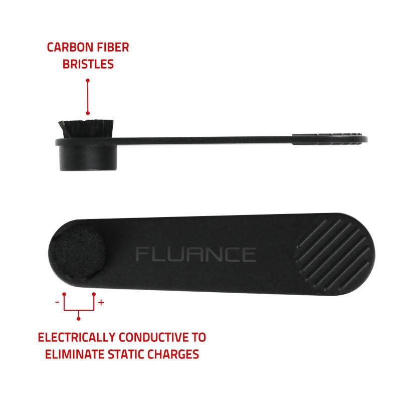 Fluance Vinyl Record & Stylus Cleaning Kit with 2-in-1 Anti-static Carbon Fiber & Soft Velvet LP Brush and Stylus Brush (VB52)