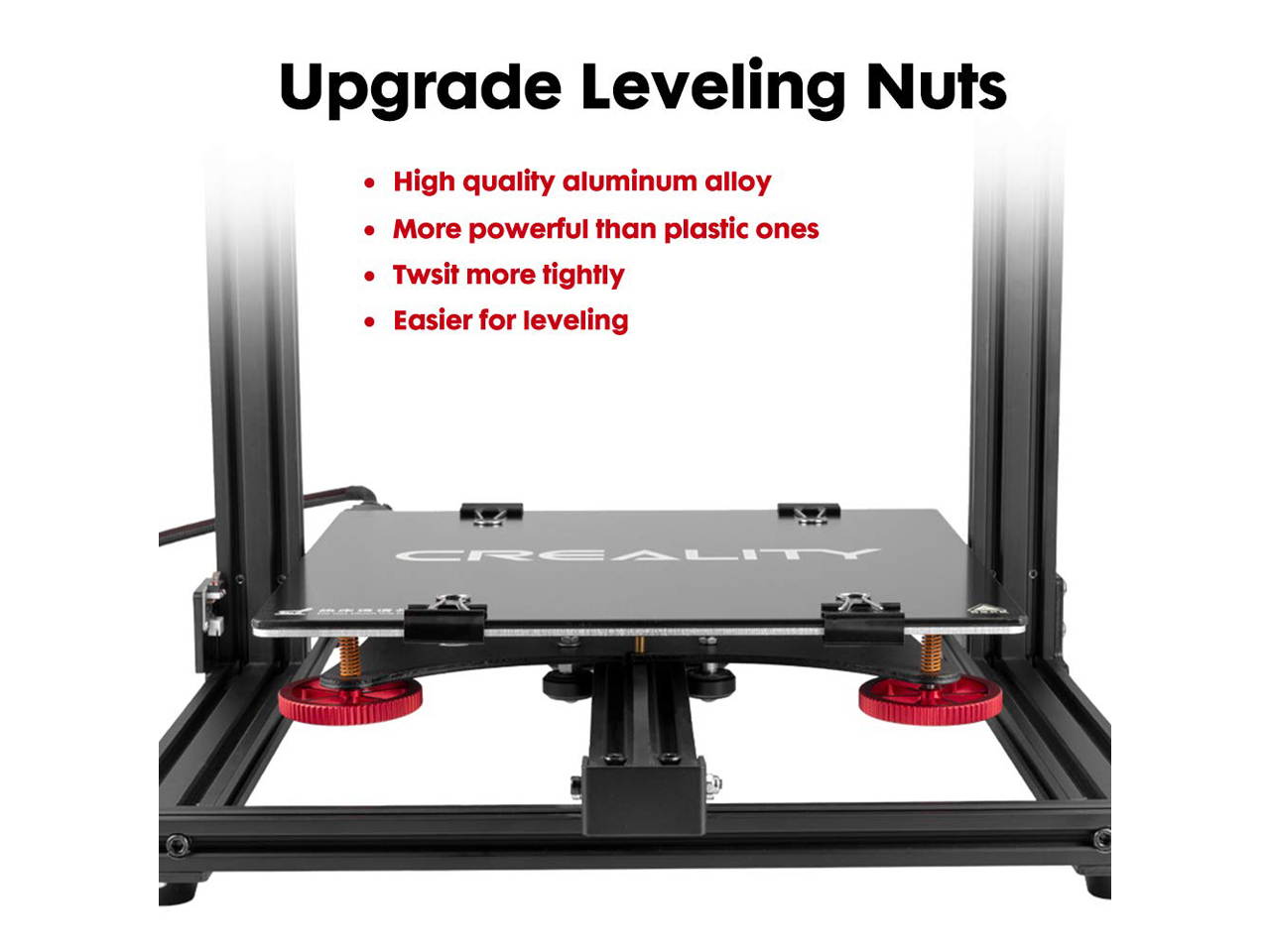 Upgraded 4PCS Creality Aluminum Hand Twist Leveling Nut with 4PCS Hot Bed Die Springs for Ender 3/3 Pro/3 V2, Ender 5/5 Plus/Pro, CR-10, CR10S/10S Pro, CR 20 3D Printer