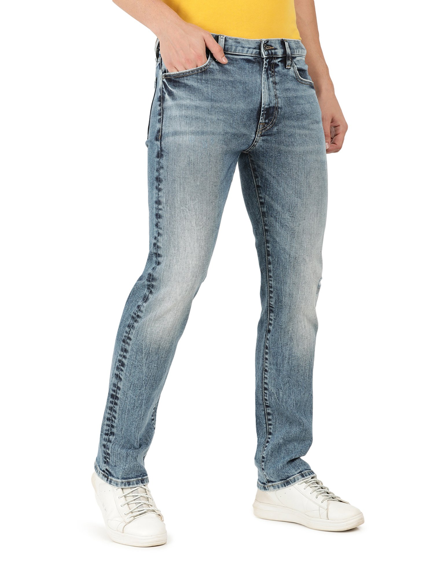 EVERBLUE Blue Regular Fit Midrise Stretchable Jeans