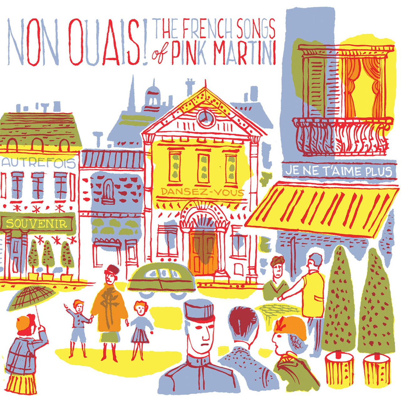 Pink Martini Non Ouais! The French Songs Of Pink Martini LP (Blue, White & Red Striped Vinyl)