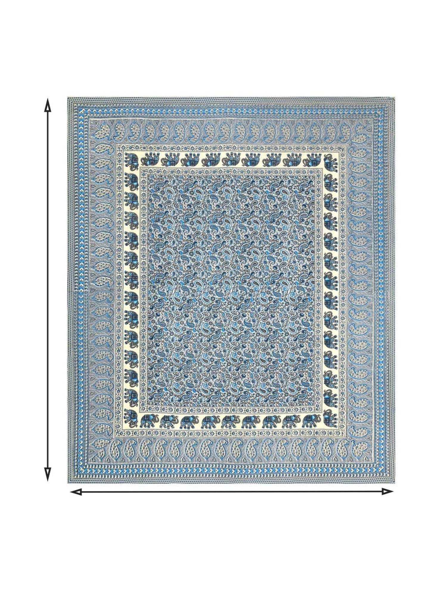 JaipurFabric Blue Cotton 180 TC Double Bedsheet with 2 Pillow Covers