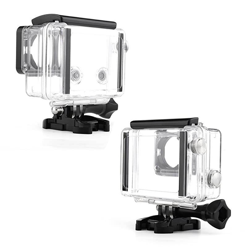 Standard Waterproof Dive Housing Case for GoPro Hero 4 Hero 3+ Hero 3 Hero4 Hero3 Camera with Waterproof BacPac Backdoor and Silicone Lens Cap - Underwater 40 Meters