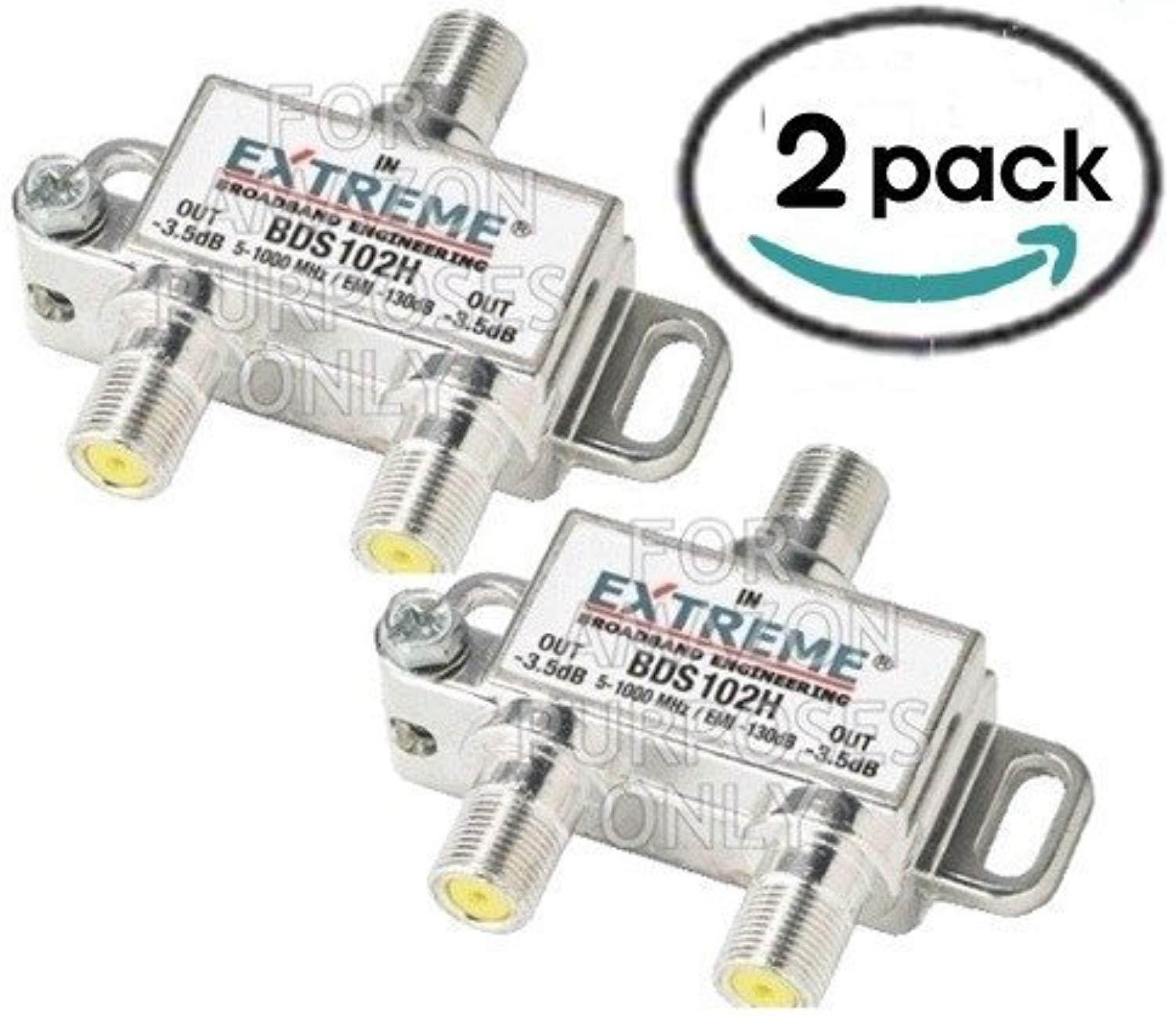 2 WAY EXTREME HD DIGITAL 1GHz HIGH PERFORMANCE COAX CABLE SPLITTER - (BDS102H) 2 Pack