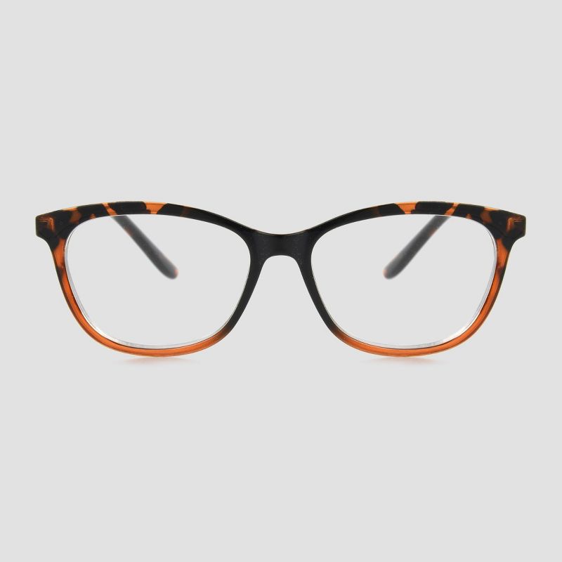 Women's Tortoise Shell Print Butterfly Blue Light Filtering Glasses - A New Day™ Black/Brown