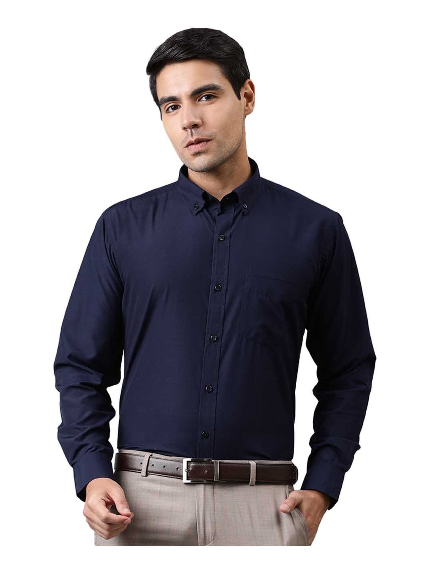 English Navy Full Sleeves Shirt