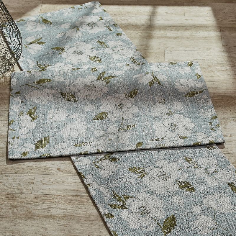 2'x3' Rectangle Hand Made Woven Cotton Area Rug Blue - Split-P