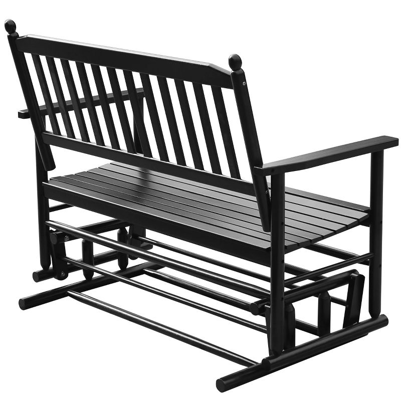 2 Person Wooden Outdoor Glider Rocking Swing Chair - Veikous