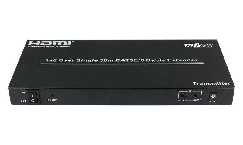 BZBGEAR Full HD HDMI Splitter 1X8 Over CAT5E/CAT6 50M