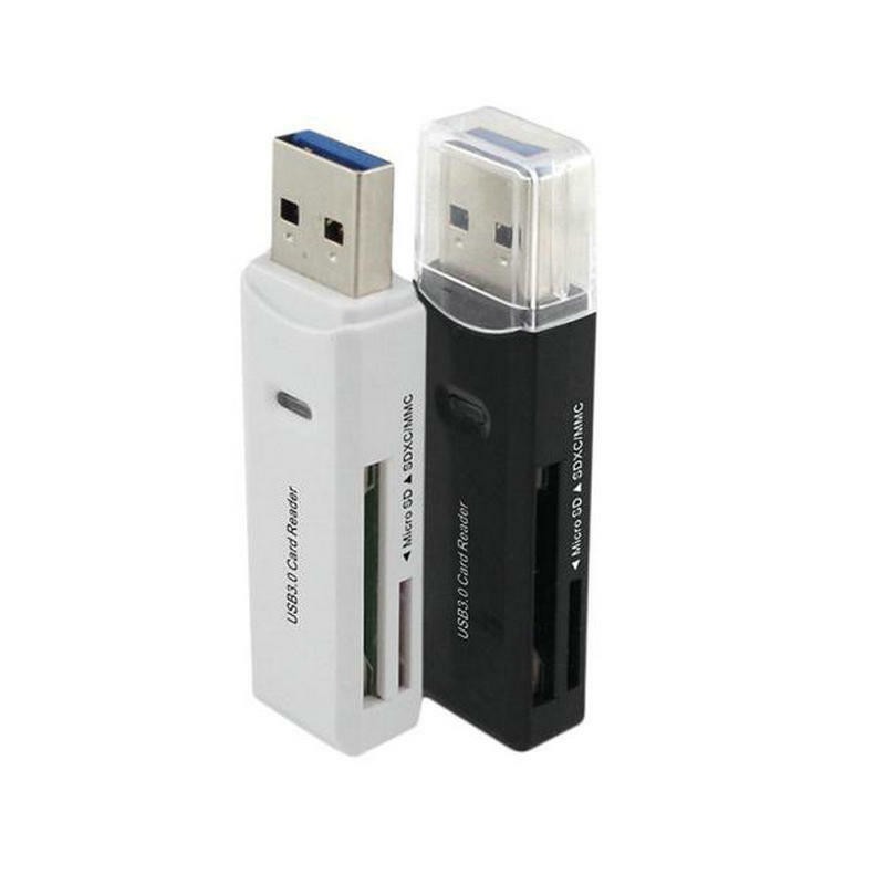 2-in-1 USB 3 Micro SD Card Reader SDXC TF T-Flash Memory Card Reader Adapter