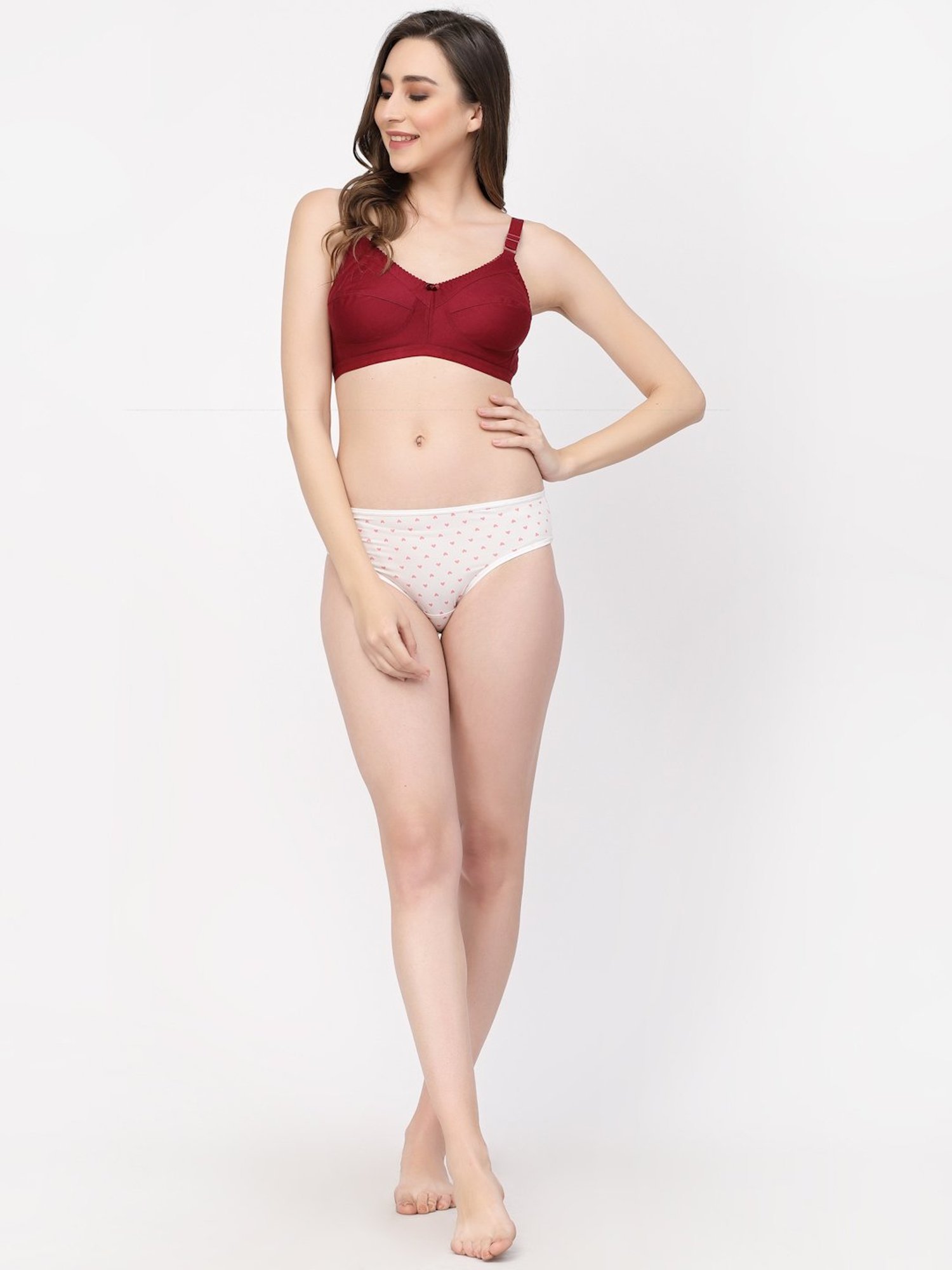 Cukoo Maroon Cotton Full Coverage Bra