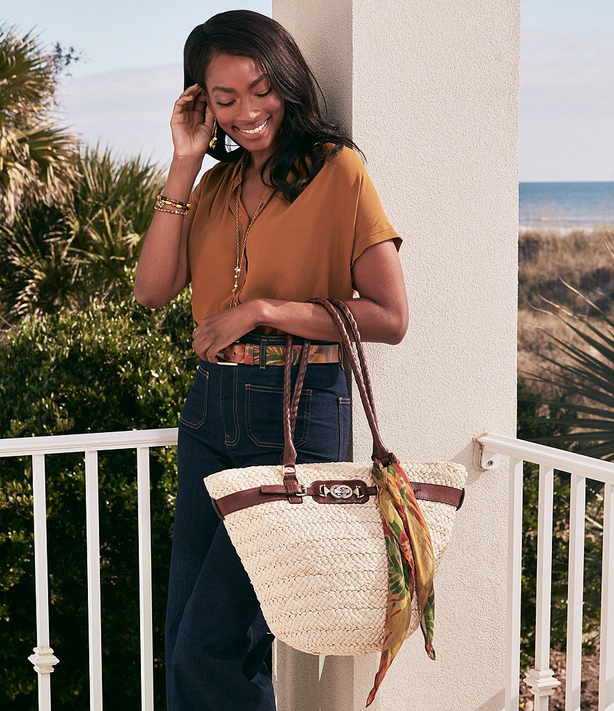Patricia Nash Seasonal Collection Vieste Straw Tote Bag