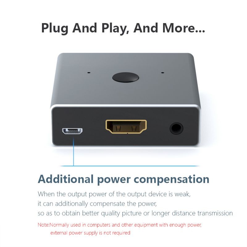 HDMI 2.0 Switch Splitter Adapter 1x2/2x1 2ports Switcher Mini 1 IN 2 OUT Splitter 2 IN1 OUT Switch Wired Control HD 2.0 4K For XBOX 360 PS4 Smart Android HDTV