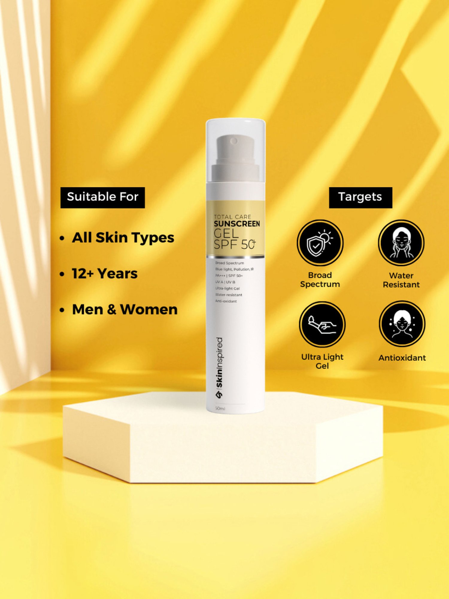 SkinInspired Total Care Sunscreen Gel SPF 50+ - 50 ml