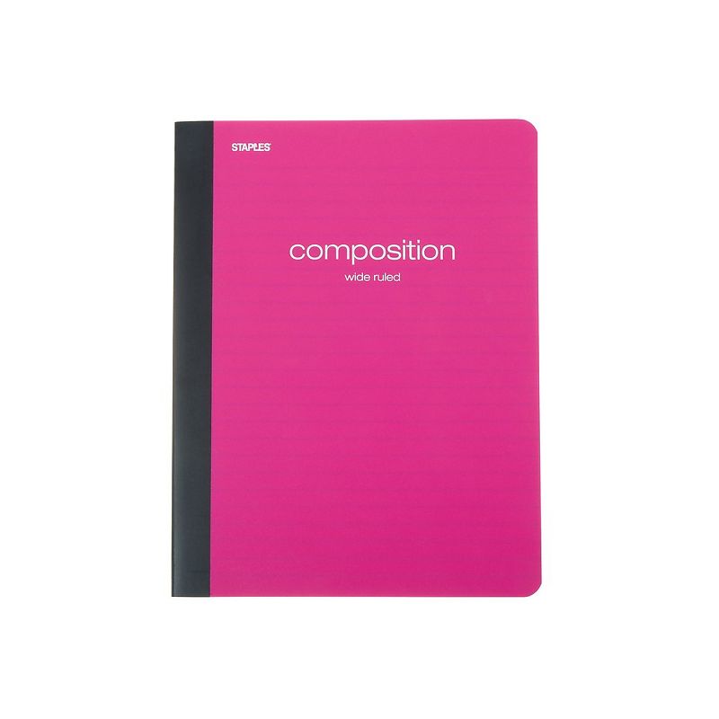 Staples Poly Composition Notebook 9.75" x 7.5" Wide Rule 70 Sh. Assorted 421175