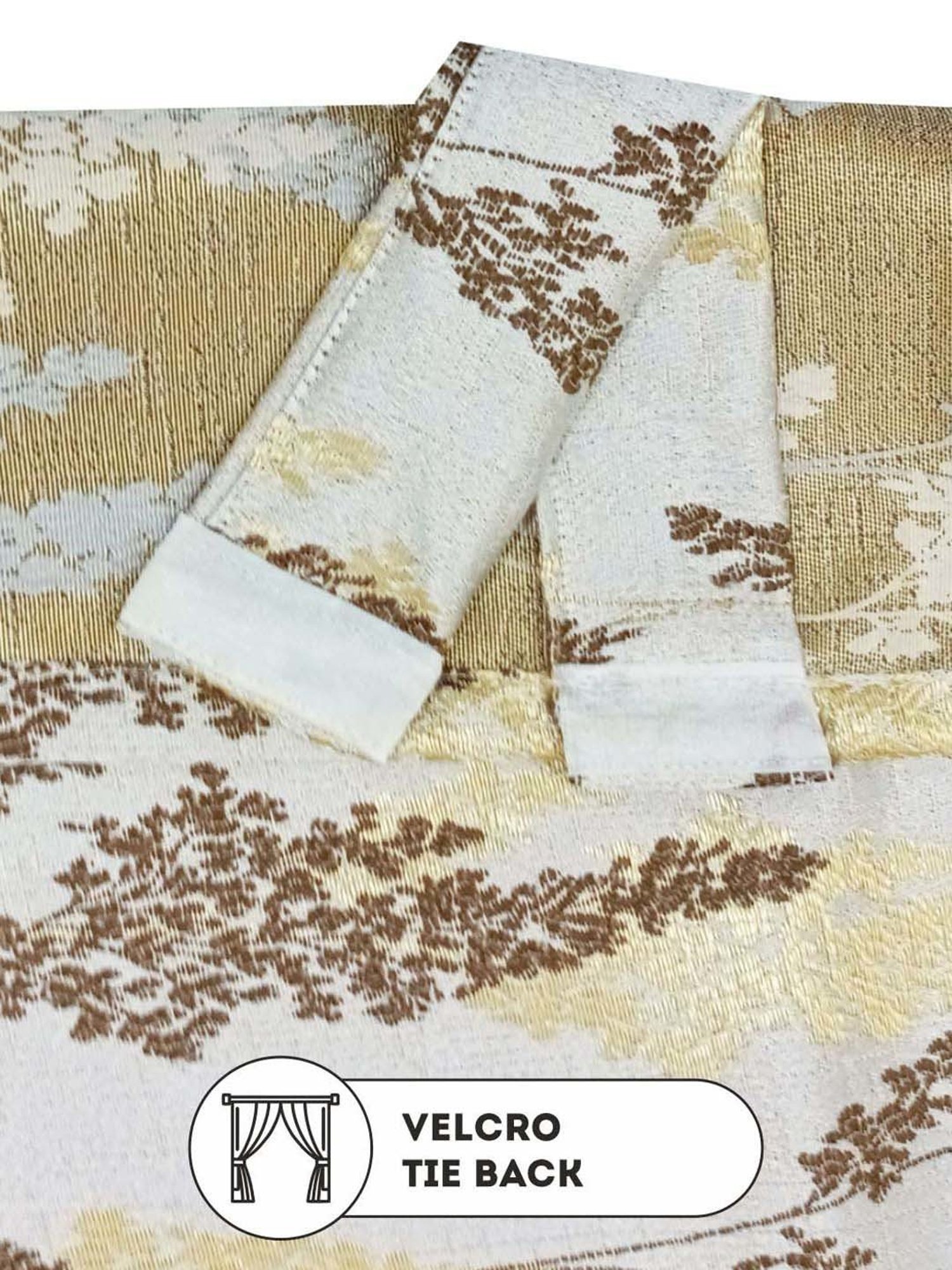 Bianca EL`PESSO Silver & Brown Faux Silk 5 Ft. Window Curtain