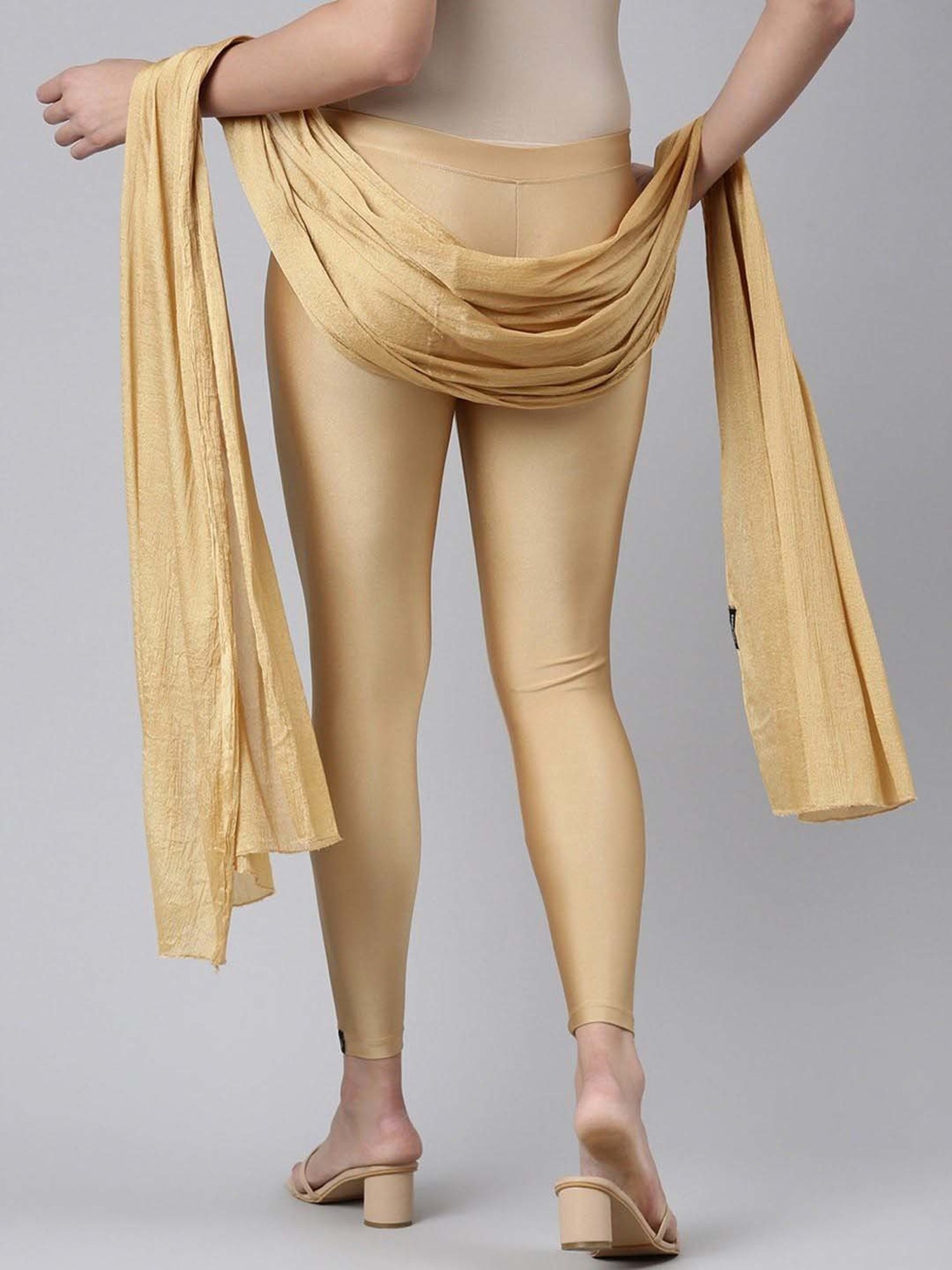 TWIN BIRDS Black & Golden Plain Dupatta - Pack Of 2