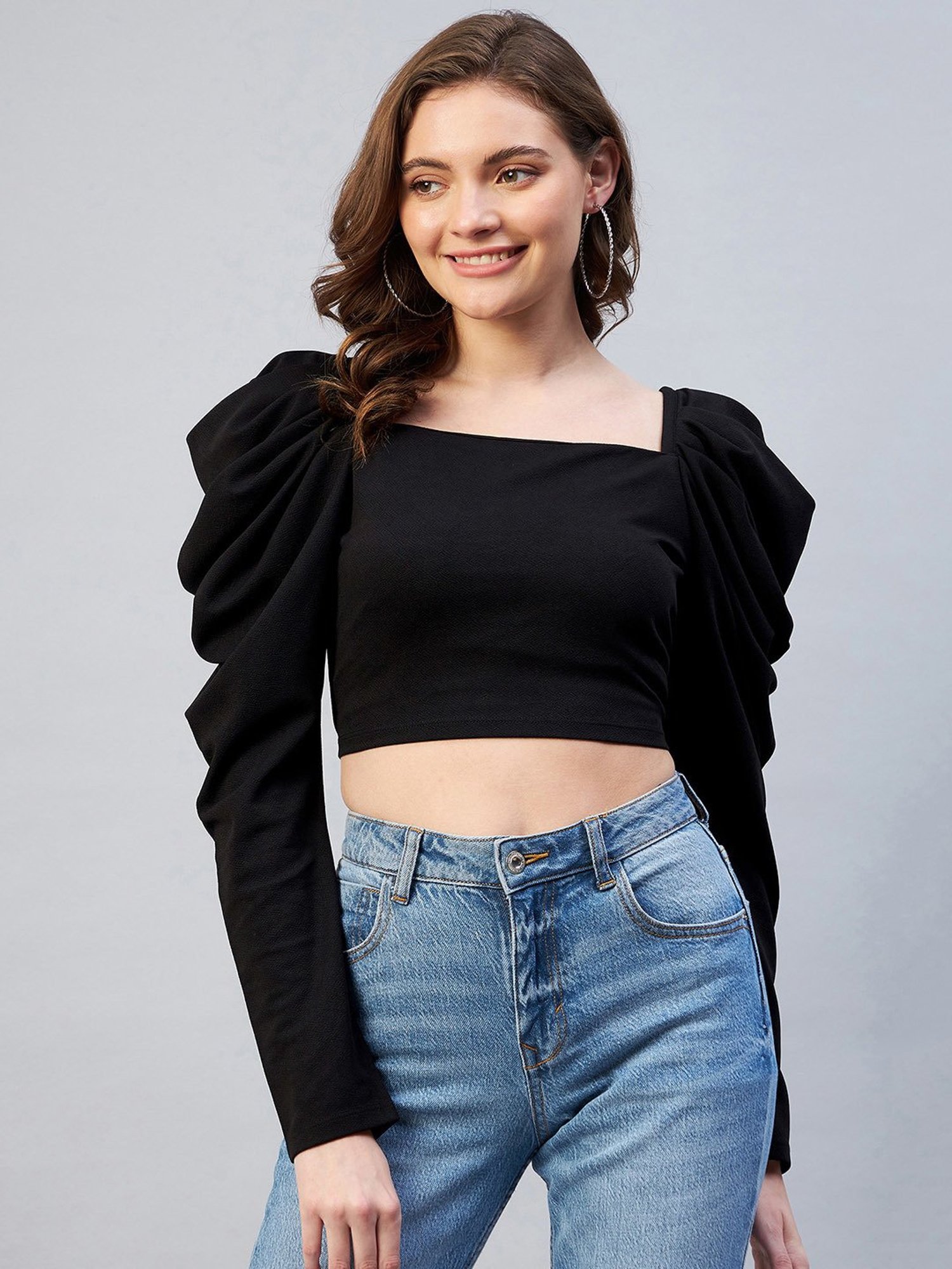 Carlton London Black Crop Top