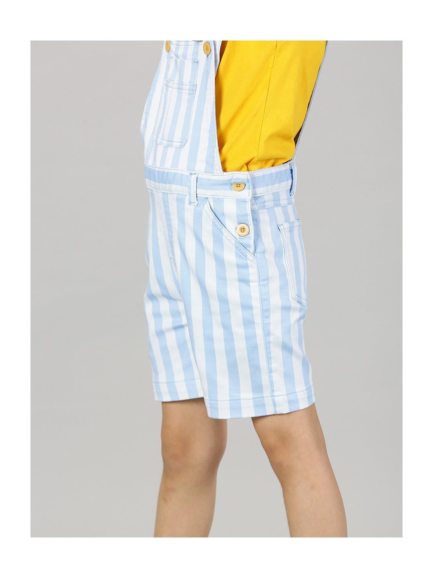 Kiddopanti Kids Blue Solid Dungaree