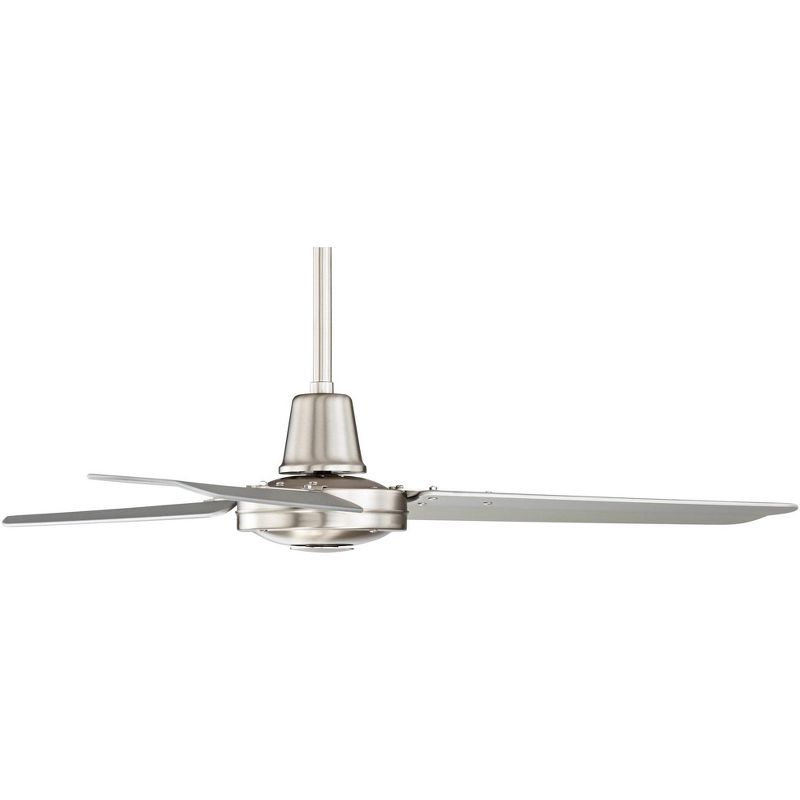 44" Casa Vieja Modern Industrial Outdoor Ceiling Fan with Remote Control Brushed Nickel Damp Rated for Patio Porch