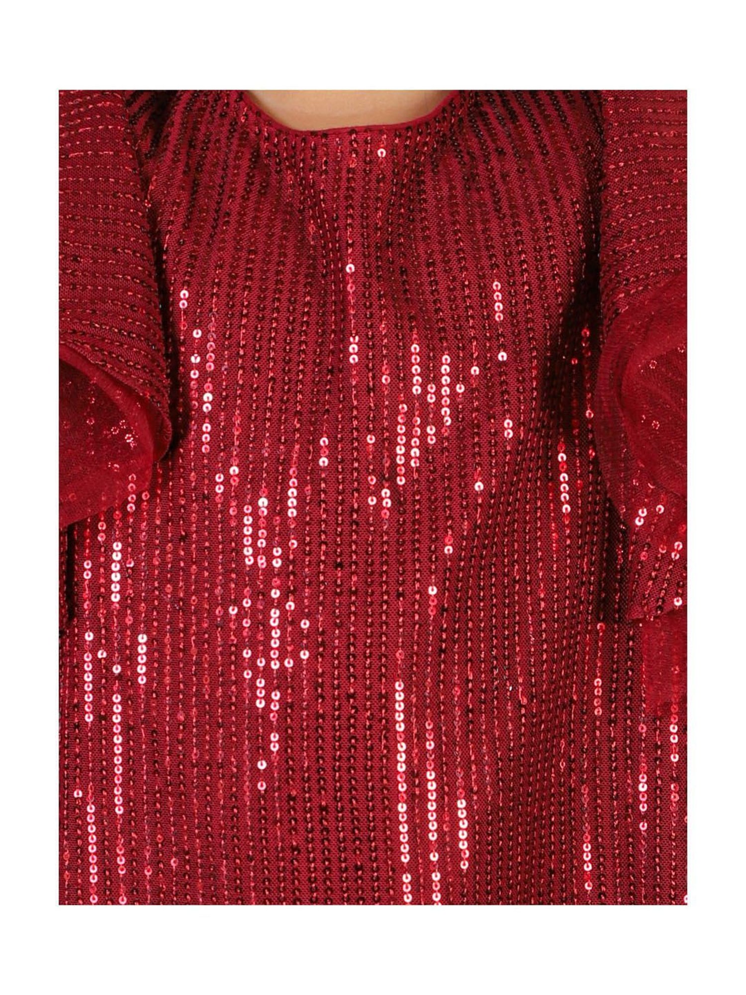Lil Drama Kids Red Embellished Dress