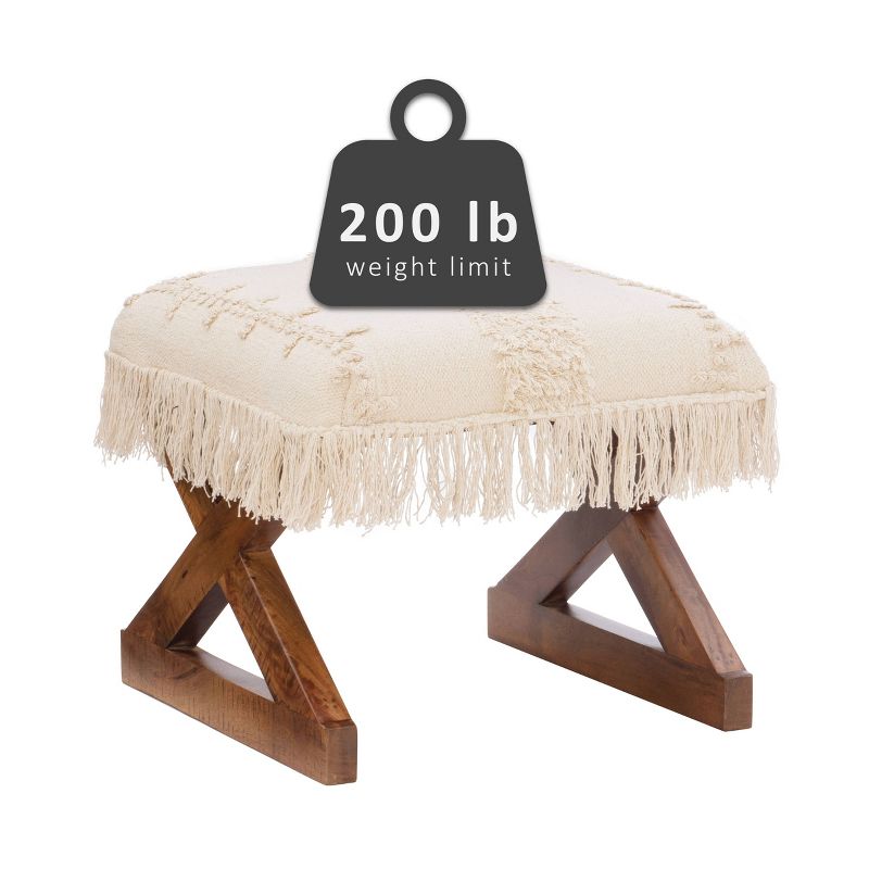 Colmar Tassel Ottoman Off White - Powell Company