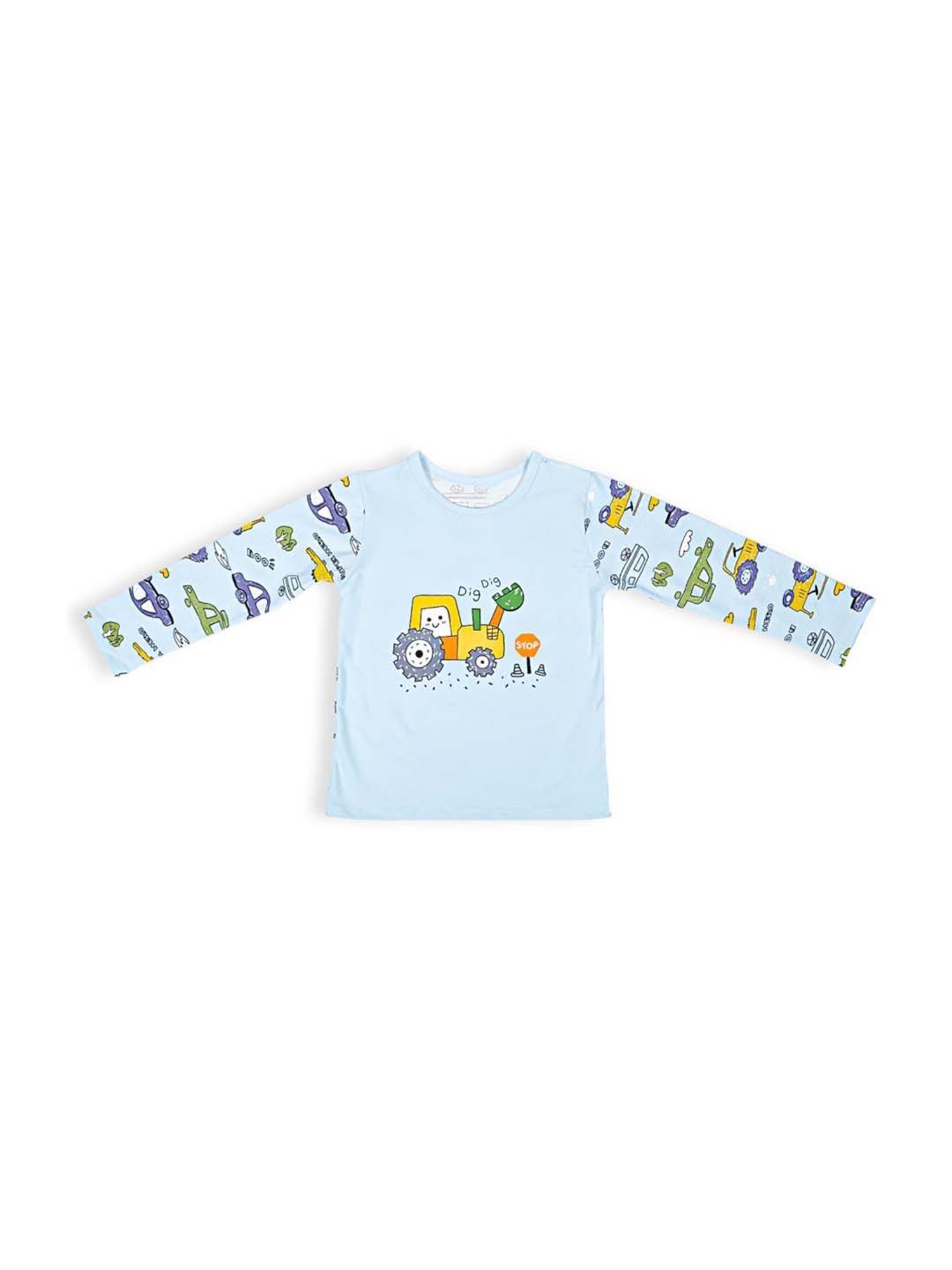 Baby Moo Kids Blue Cotton Printed T-Shirt & Pyjama