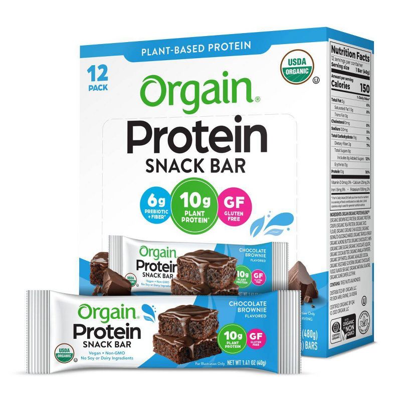 Orgain Organic Protein Snack Bar - Chocolate Brownie - 12pk